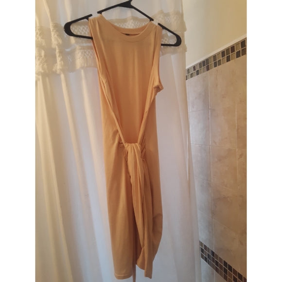 Apricot Tie Waist Dress - Picture 5 of 8